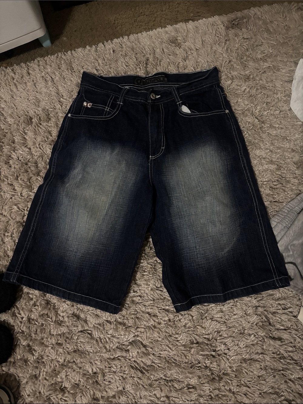 South Pole Men's Dark Indigo Washed Denim Shorts